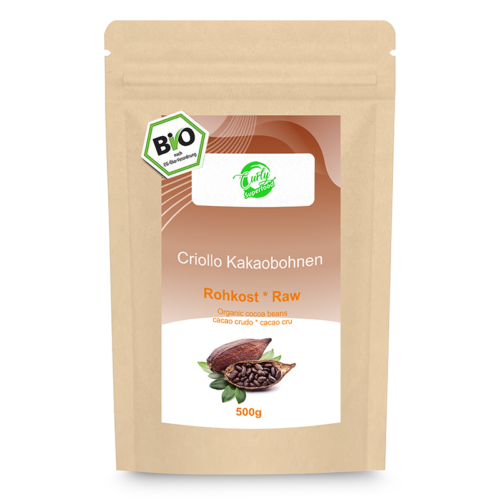 Kakaobohnen Packung Rohkost Produkt