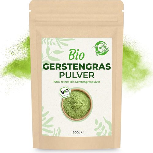 Bio Gerstengraspulver in wiederverschließbarem 500 g Beutel – feines grünes Pulver als Superfood zur täglichen Nahrungsergänzung